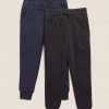 M&S Collection 2pk Cotton Rich Joggers (2-7 Yrs)