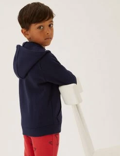 M&S Collection Jumpers Cotton Rich Plain Hoodie (2-7 Yrs) -Outlet The Tidy Tots Store SD 04 T88 4500B F0 X EC 2