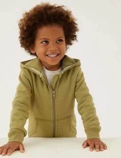 M&S Collection Jumpers Cotton Rich Plain Hoodie (2-7 Yrs) -Outlet The Tidy Tots Store SD 04 T88 4500B KH X EC 1