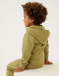 M&S Collection Jumpers Cotton Rich Plain Hoodie (2-7 Yrs) -Outlet The Tidy Tots Store SD 04 T88 4500B KH X EC 2