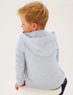M&S Collection Jumpers Cotton Rich Plain Hoodie (2-7 Yrs) -Outlet The Tidy Tots Store SD 04 T88 4500B T0 X EC 2