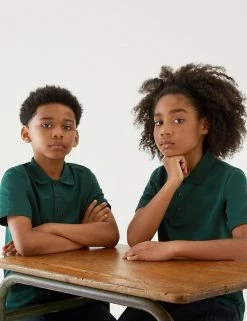 M&S Collection Polo-shirts Unisex Pure Cotton Polo Shirt (2-16 Yrs) -Outlet The Tidy Tots Store SD 04 T93 1782 EE X EC 0