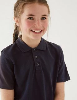 M&S Collection Polo-shirts Unisex Pure Cotton Polo Shirt (2-16 Yrs) -Outlet The Tidy Tots Store SD 04 T93 1782 F3 X EC 1