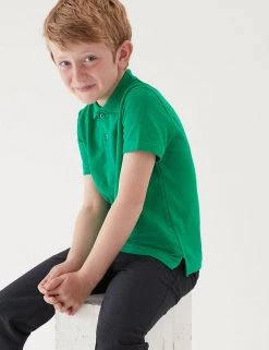 M&S Collection Polo-shirts Unisex Pure Cotton Polo Shirt (2-16 Yrs) -Outlet The Tidy Tots Store SD 04 T93 1782 KF X EC 1