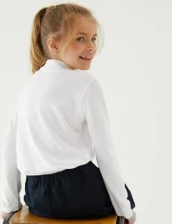 M&S Collection Offers School Girls' Pure Cotton Polo Shirt (2-18 Yrs) -Outlet The Tidy Tots Store SD 04 T93 1784 Z0 X EC 1