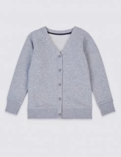M&S Collection Cardigans Cotton Sweat School Cardigan With StayNEW™ (2-16 Yrs) -Outlet The Tidy Tots Store SD 04 T93 1813 UT X EC 0