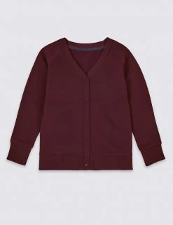 M&S Collection Cardigans Cotton Sweat School Cardigan With StayNEW™ (2-16 Yrs) -Outlet The Tidy Tots Store SD 04 T93 1813 XM X EC 90