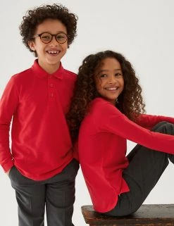 Polo-shirts Unisex Long Sleeve Polo Shirt (2-16 Yrs) -Outlet The Tidy Tots Store SD 04 T93 2081 B0 X EC 0
