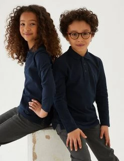 Polo-shirts Unisex Long Sleeve Polo Shirt (2-16 Yrs) -Outlet The Tidy Tots Store SD 04 T93 2081 F3 X EC 0