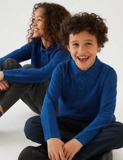 Polo-shirts Unisex Long Sleeve Polo Shirt (2-16 Yrs) -Outlet The Tidy Tots Store SD 04 T93 2081 RA X EC 0