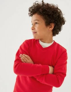 M&S Collection Jumpers Cotton Unisex V-Neck Sweatshirt (2-16 Yrs) -Outlet The Tidy Tots Store SD 04 T93 2275 B0 X EC 2