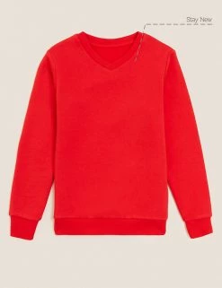 M&S Collection Jumpers Cotton Unisex V-Neck Sweatshirt (2-16 Yrs) -Outlet The Tidy Tots Store SD 04 T93 2275 B0 X EC 90