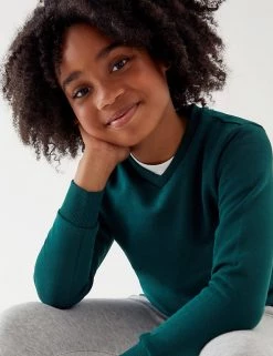 M&S Collection Jumpers Cotton Unisex V-Neck Sweatshirt (2-16 Yrs) -Outlet The Tidy Tots Store SD 04 T93 2275 EE X EC 1