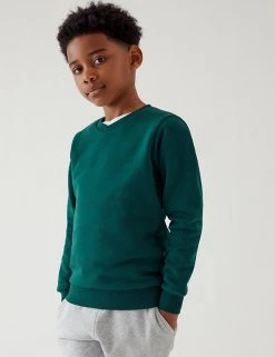 M&S Collection Jumpers Cotton Unisex V-Neck Sweatshirt (2-16 Yrs) -Outlet The Tidy Tots Store SD 04 T93 2275 EE X EC 2
