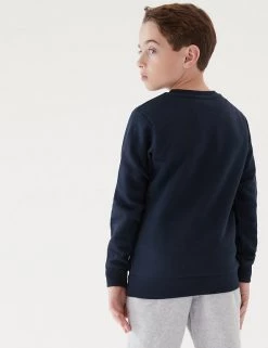 M&S Collection Jumpers Cotton Unisex V-Neck Sweatshirt (2-16 Yrs) -Outlet The Tidy Tots Store SD 04 T93 2275 F3 X EC 3