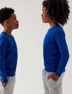 M&S Collection Jumpers Cotton Unisex V-Neck Sweatshirt (2-16 Yrs) -Outlet The Tidy Tots Store SD 04 T93 2275 RA X EC 0