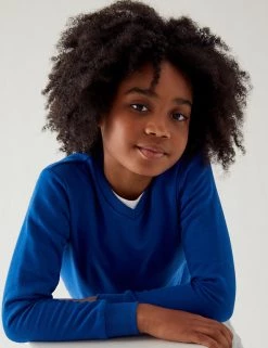 M&S Collection Jumpers Cotton Unisex V-Neck Sweatshirt (2-16 Yrs) -Outlet The Tidy Tots Store SD 04 T93 2275 RA X EC 2