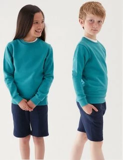 M&S Collection Jumpers School Unisex Cotton Regular Fit Sweatshirt (2-16 Yrs) -Outlet The Tidy Tots Store SD 04 T93 2278 XS X EC 0