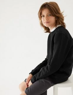 M&S Collection Jumpers School Unisex Cotton Regular Fit Sweatshirt (2-16 Yrs) -Outlet The Tidy Tots Store SD 04 T93 2278 Y0 X EC 1