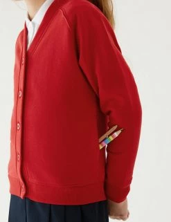 M&S Collection Cardigans Girls' Cotton Regular Fit School Cardigan (2-16 Yrs) -Outlet The Tidy Tots Store SD 04 T93 2279 B0 X EC 1