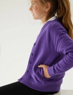 M&S Collection Cardigans Girls' Cotton Regular Fit School Cardigan (2-16 Yrs) -Outlet The Tidy Tots Store SD 04 T93 2279 D0 X EC 1