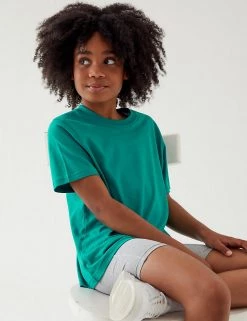 M&S Collection PE Kit Unisex Pure Cotton T-Shirt (2-16 Yrs) -Outlet The Tidy Tots Store SD 04 T93 2760 XS X EC 1