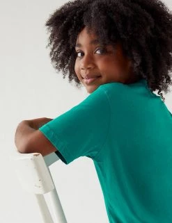 M&S Collection PE Kit Unisex Pure Cotton T-Shirt (2-16 Yrs) -Outlet The Tidy Tots Store SD 04 T93 2760 XS X EC 3